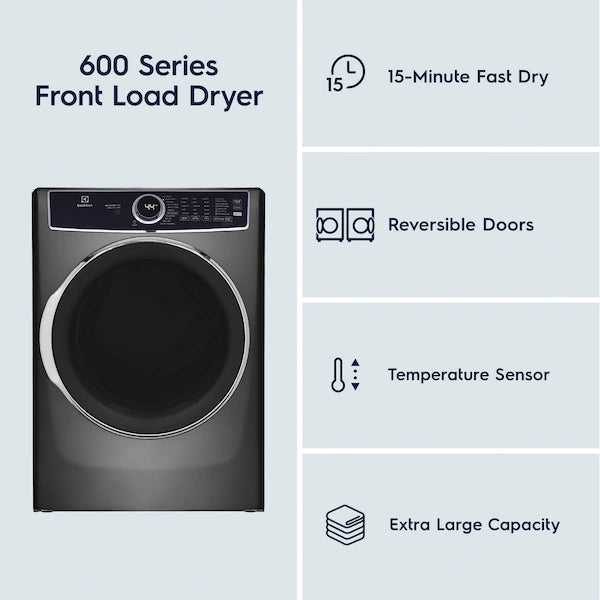 Electrolux 600 Series 8.0 Cu. Ft. Electric Dryer – Faster, Smarter, and More Efficient Drying