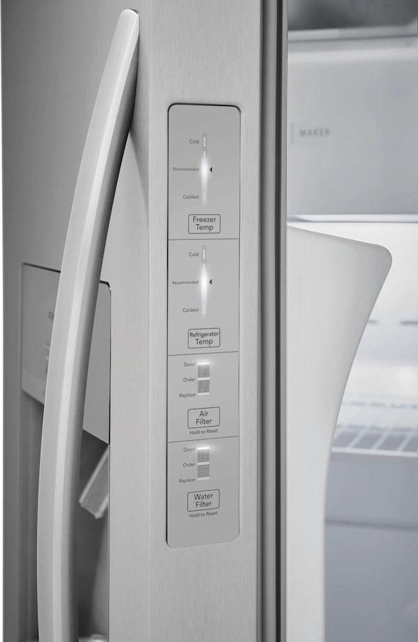 Frigidaire 26 Cu. Ft. 36" Standard-Depth Side-by-Side Refrigerator – Spacious, Efficient, and Designed for Everyday Convenience