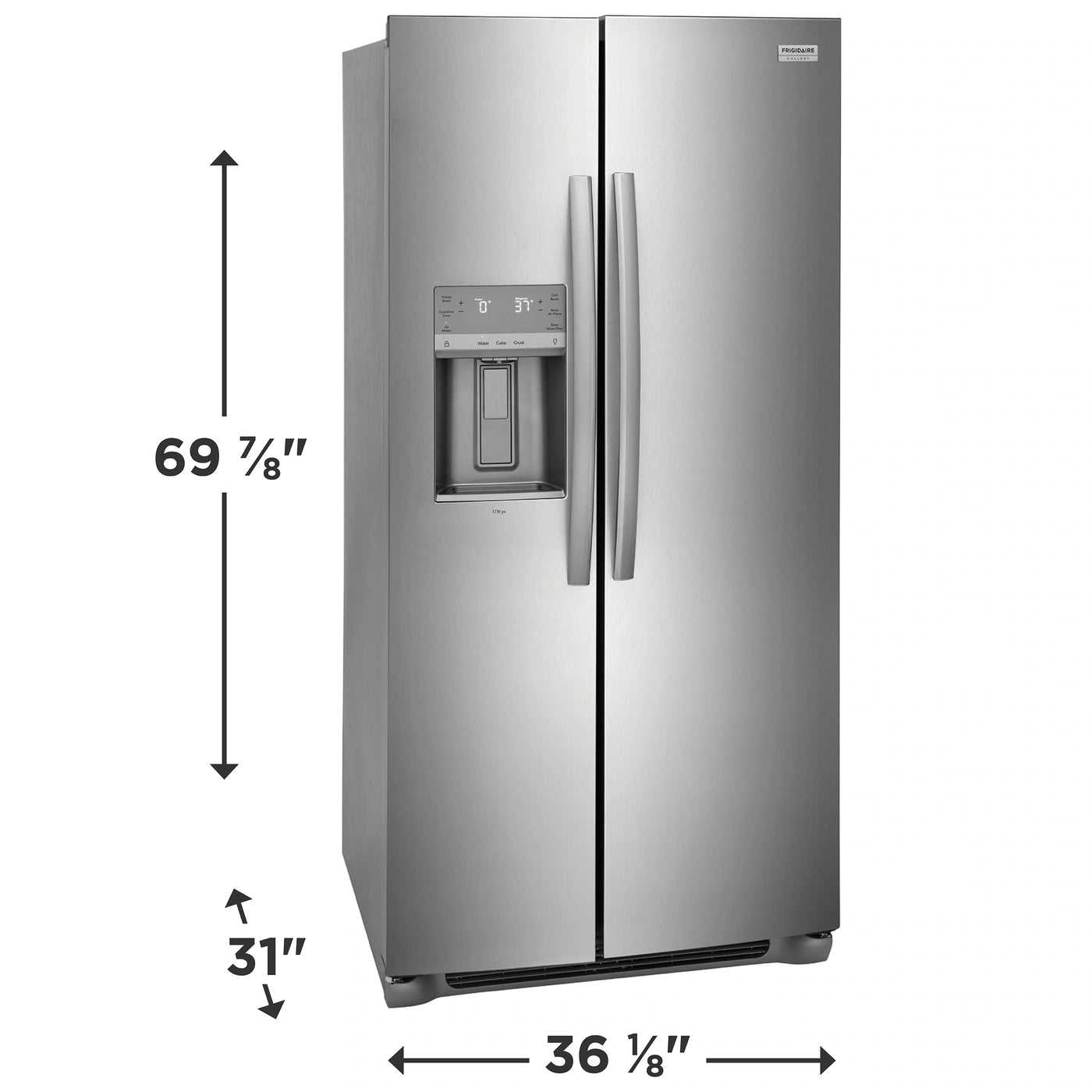 Frigidaire Gallery 22 Cu. Ft. 36" Counter-Depth Side-by-Side Refrigerator – GRSC2352AF