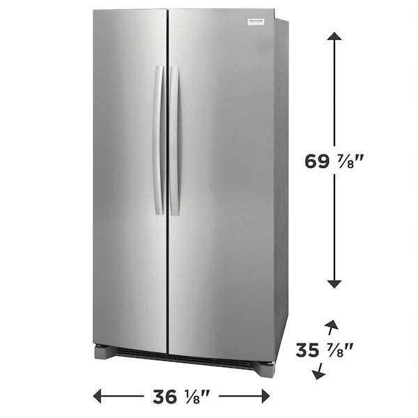 Frigidaire Gallery 26 Cu. Ft. 36" Standard-Depth Side-by-Side Refrigerator – Spacious, Stylish, and Built for Freshness