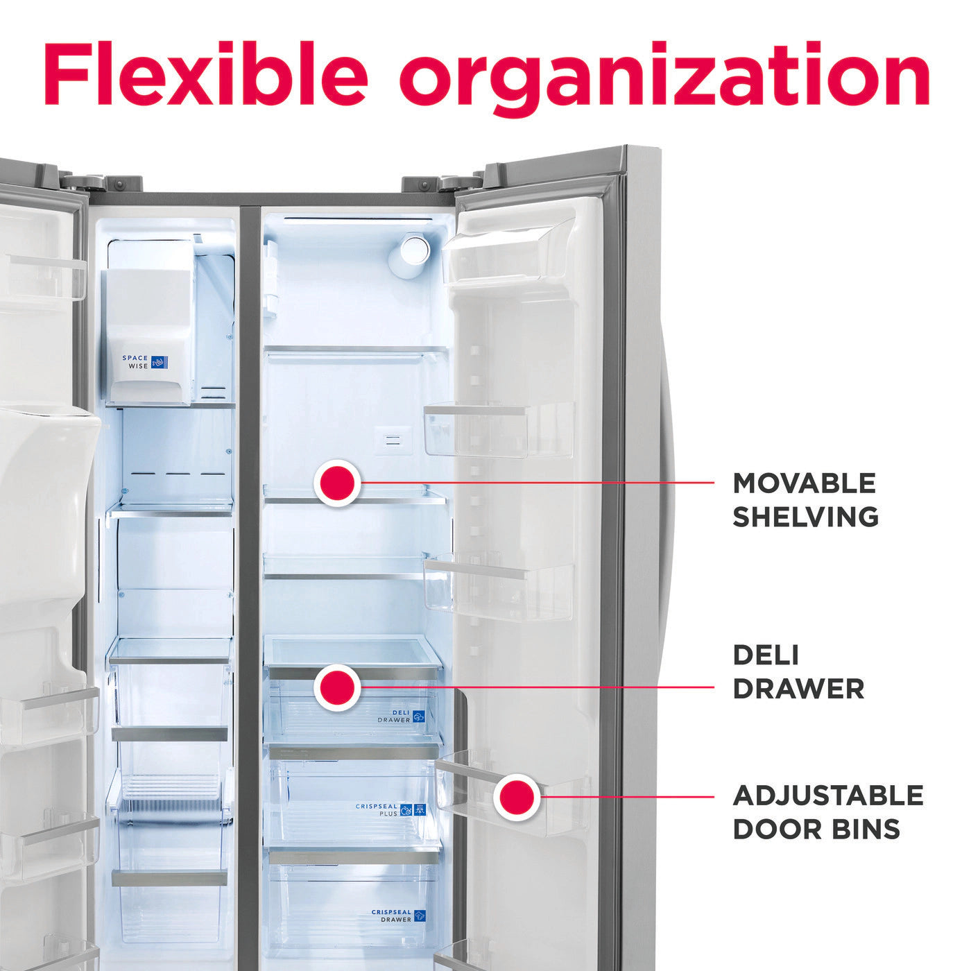 Frigidaire Gallery 22 Cu. Ft. 33" Standard-Depth Side-by-Side Refrigerator – Compact, Stylish, and Efficient Cooling
