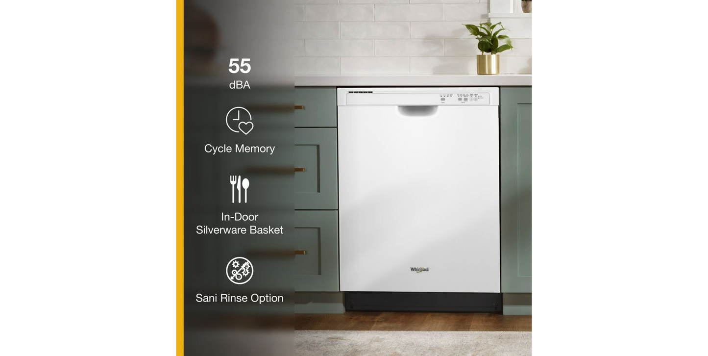 Whirlpool WDF520PADW 24" Built-In Dishwasher – White