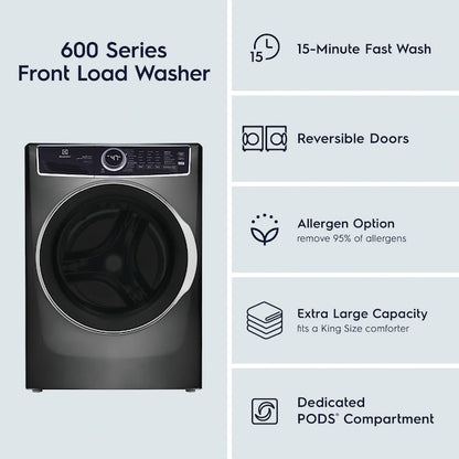 Electrolux 600 Series Front Load Washer with SmartBoost® – 4.5 Cu. Ft. – Powerful Cleaning with Advanced Stain Removal