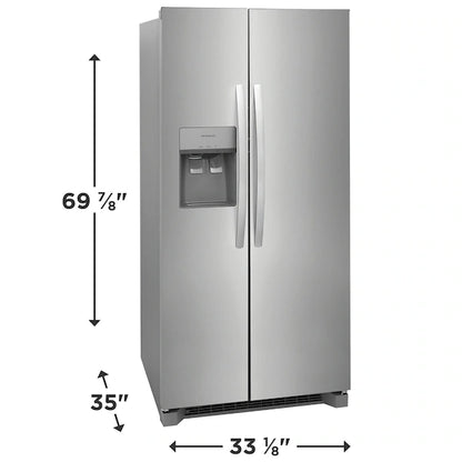Frigidaire 22 Cu. Ft. 33" Standard-Depth Side-by-Side Refrigerator – Compact Design, Maximum Storage, and Reliable Cooling