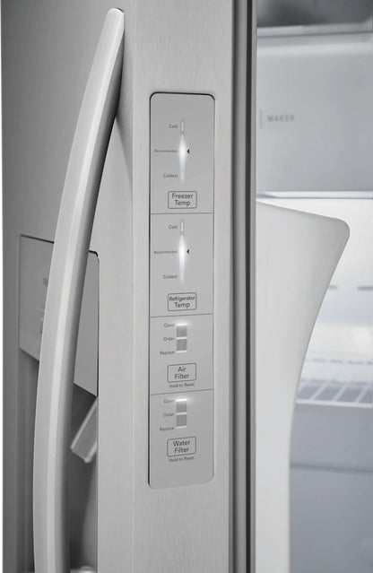 Frigidaire 26 Cu. Ft. 36" Standard-Depth Side-by-Side Refrigerator – Spacious, Efficient, and Designed for Everyday Convenience