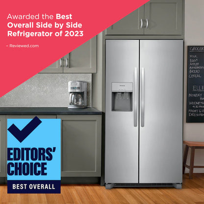 Frigidaire 26 Cu. Ft. 36" Standard-Depth Side-by-Side Refrigerator – Spacious, Efficient, and Designed for Everyday Convenience