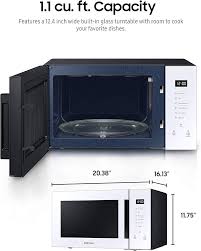 Samsung 1.1 cu. ft. Countertop Microwave with Grilling Element – Model MG11T5018CW/AA