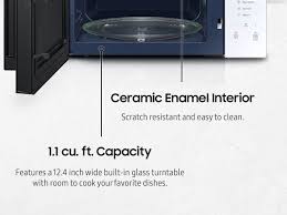 Samsung 1.1 cu. ft. Countertop Microwave with Grilling Element – Model MG11T5018CW/AA